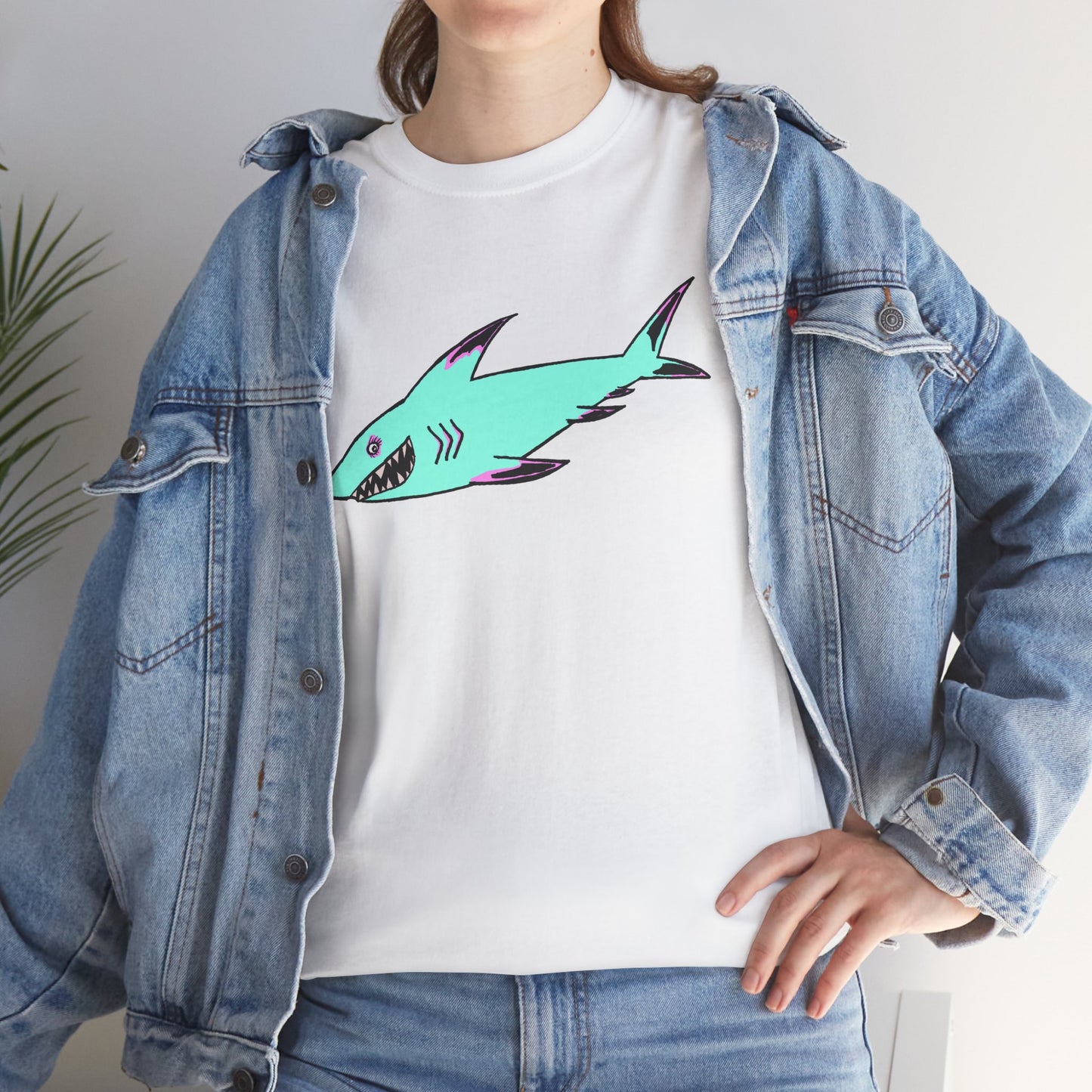 Cool Shark Graphic Unisex Heavy Cotton Tee, Ocean Lover Shirt, Beachwear, Casual Everyday Tee, Gift for Sharks Fans
