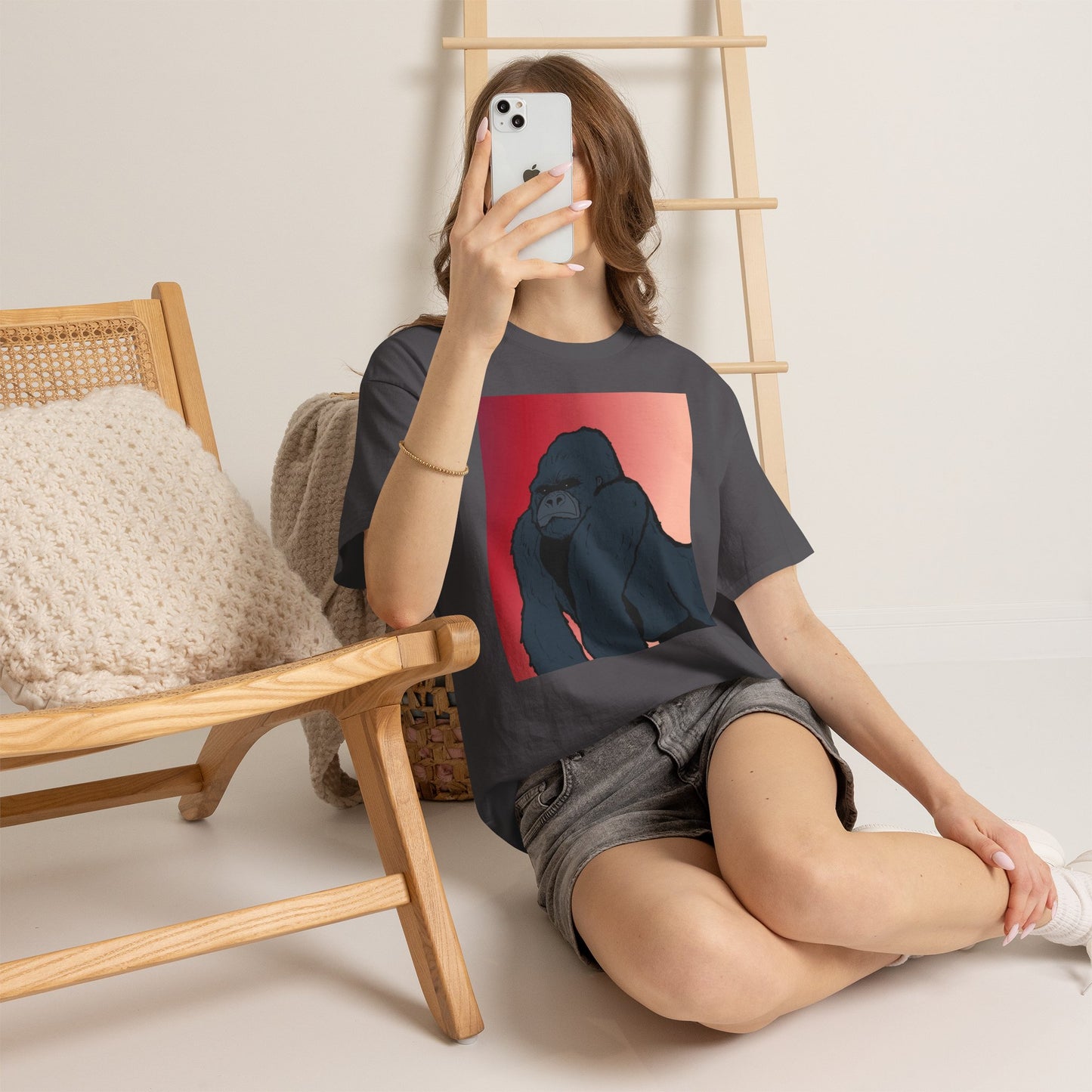 Gorilla Graphic Tee — Vintage Sunset Primate Illustration Shirt