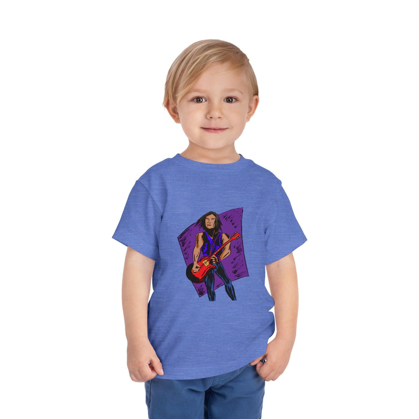 Toddler Tee — Rock Star Guitarist Graphic Kids Shirt