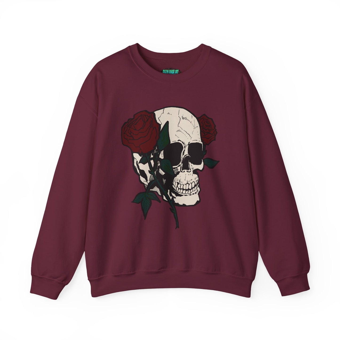 Skull & Rose Crewneck Sweatshirt - Unisex Heavy Blend™