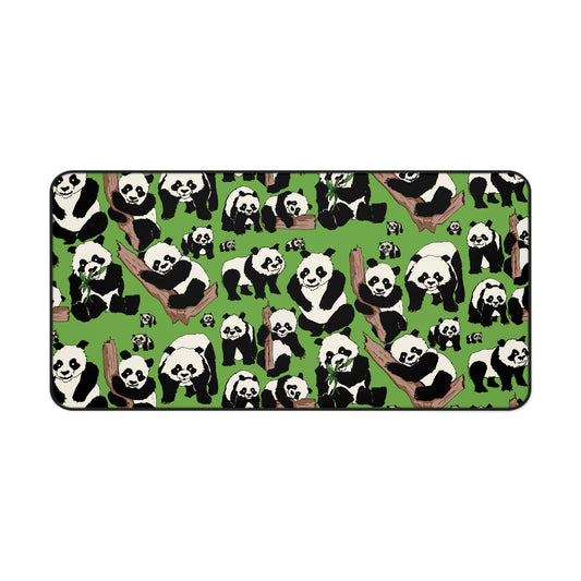 Whimsical Panda Desk Mat | Cute Office Decor, Gift for Animal Lovers, Gamer Mouse Pad, Nature Inspired Workspace