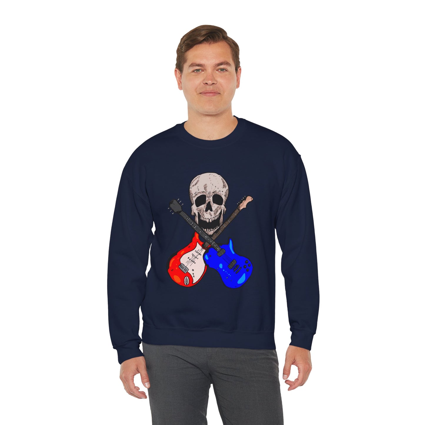 Skull and Guitar Crewneck Sweatshirt