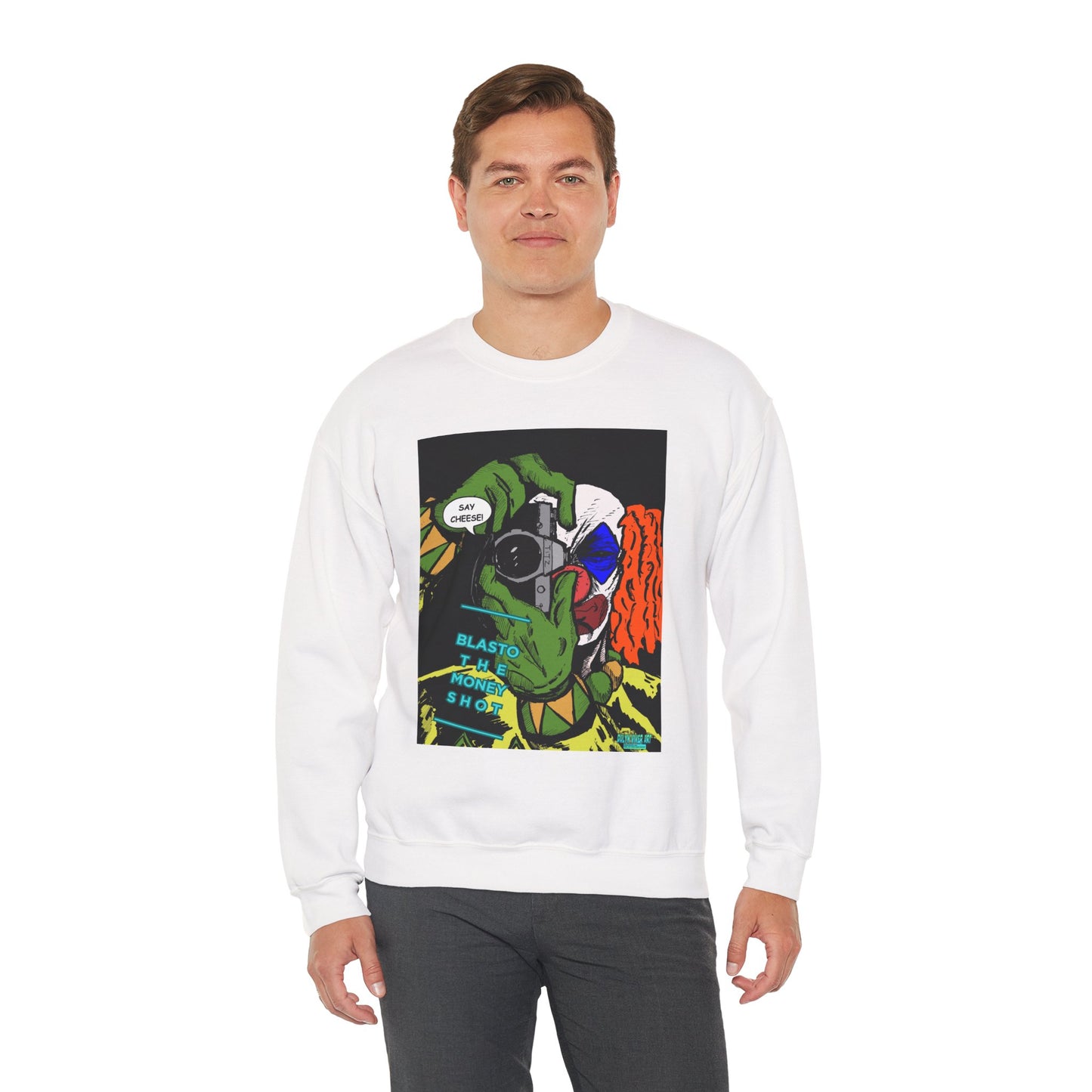 Blasto the Clown Retro Homage Graphic Crewneck Sweatshirt - 'Blast from the Past'