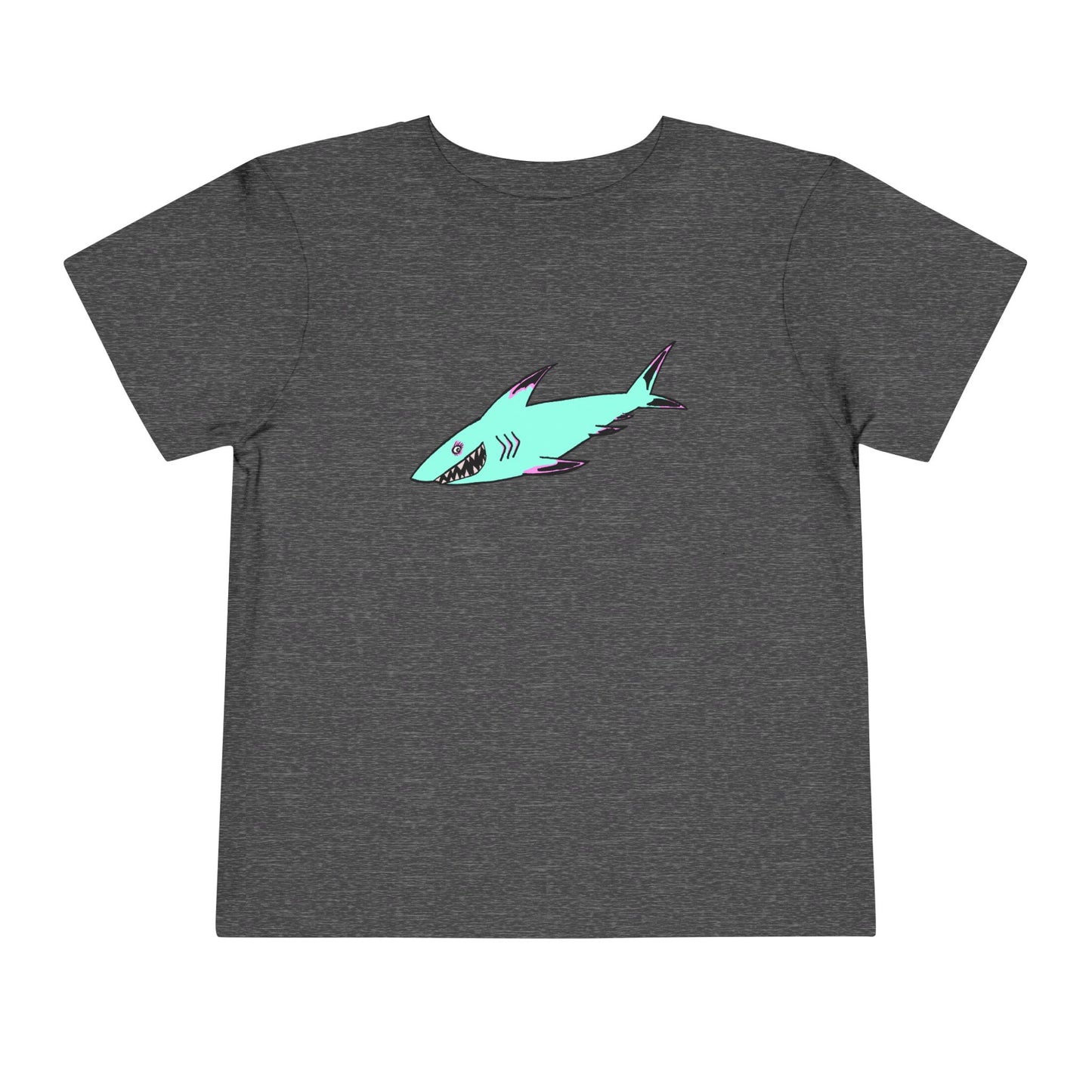 Toddler Tee — Cute Teal Shark Graphic Kids T‑Shirt