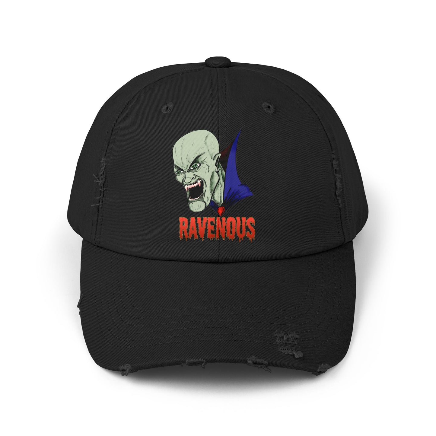 Distressed Cap Ravenous Bloodthirsty Vampire Gothic Horror