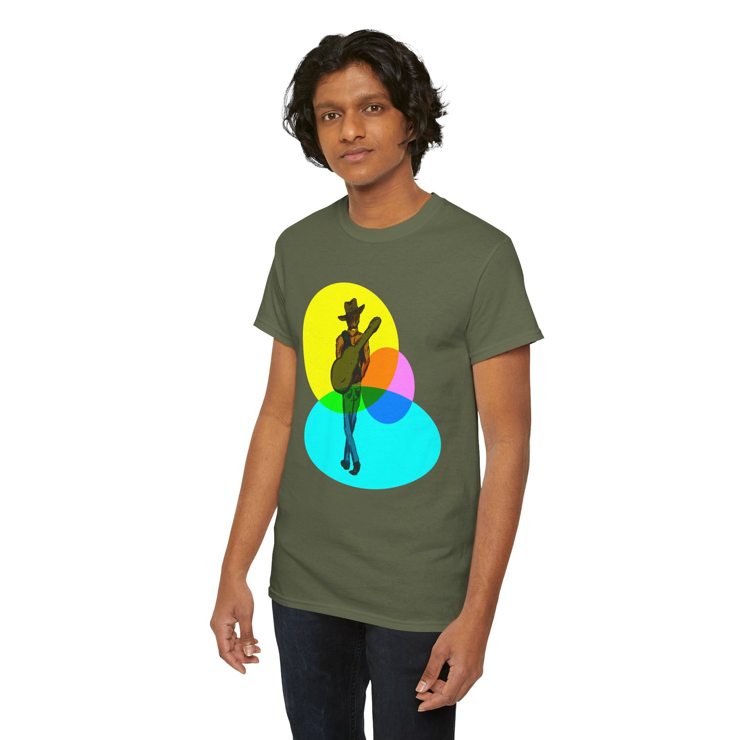 Cowboy Guitar Tee — Colorful Music T‑Shirt