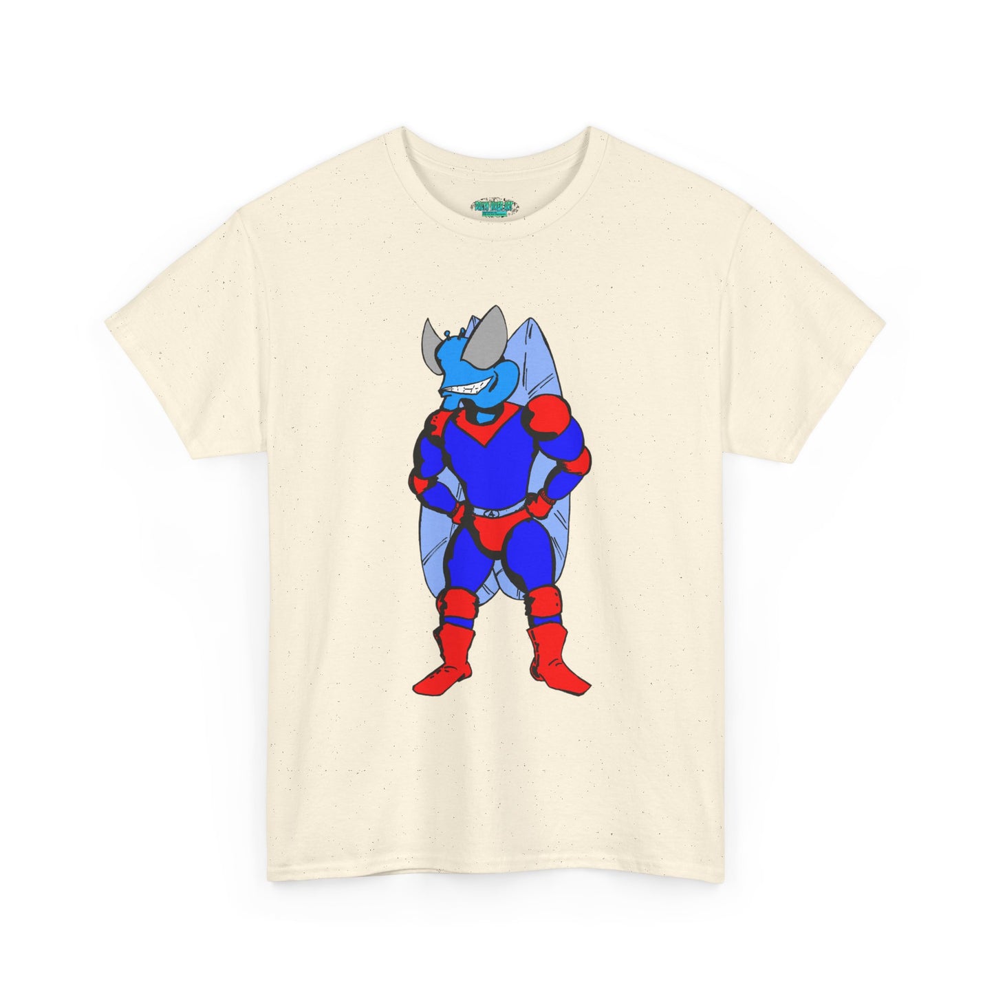 Astro-Fly Hero Graphic Tee - Blue & Red Superhero T-Shirt