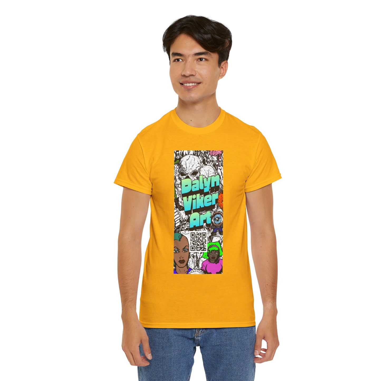 Graphic Art T-Shirt — "Dalyn Viker Art" Vertical Collage Tee