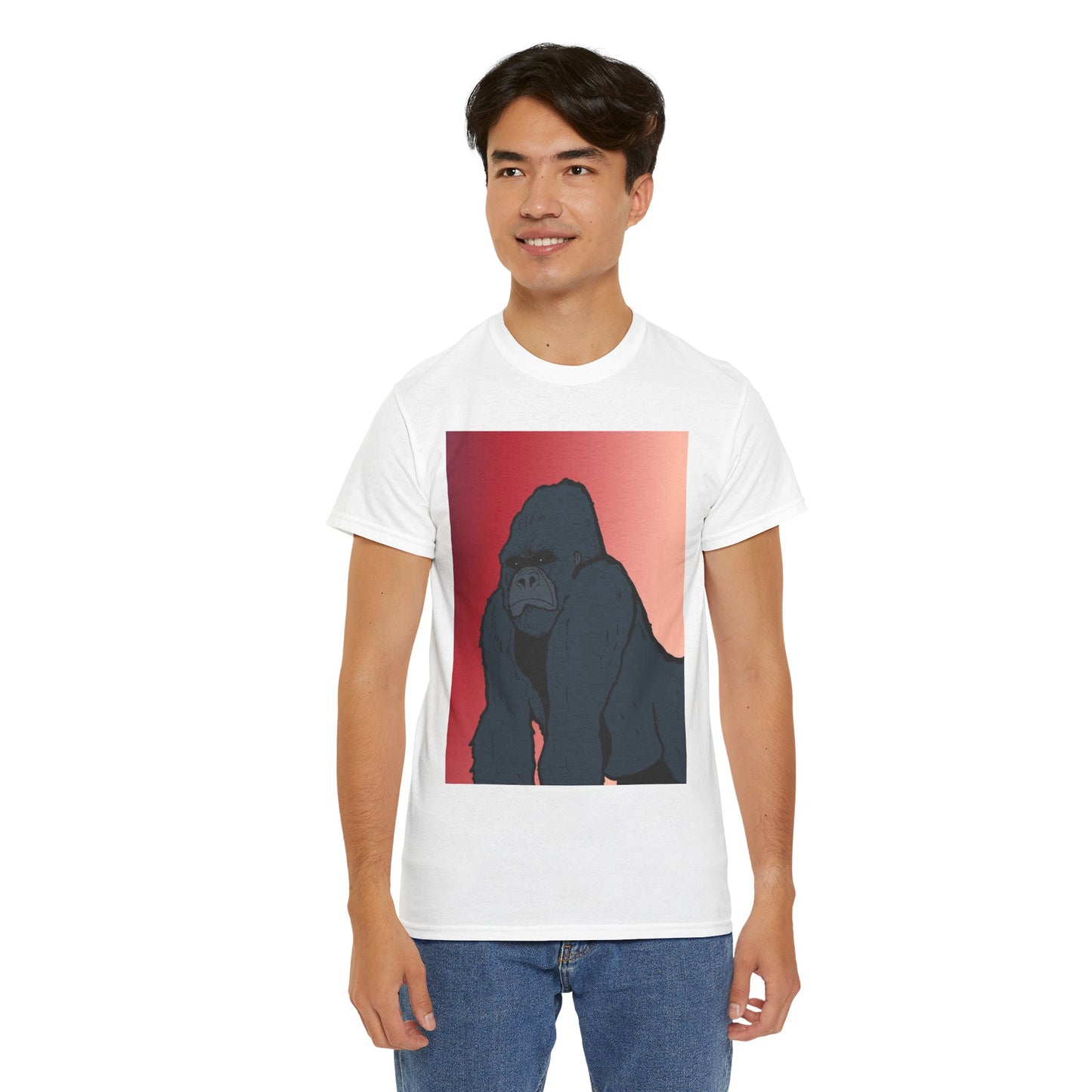 Gorilla Graphic Tee — Vintage Sunset Primate Illustration Shirt