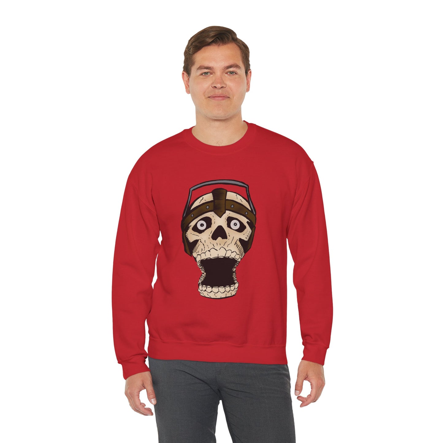 Screaming Skull Graphic Crewneck Sweatshirt - Unisex Heavy Blend