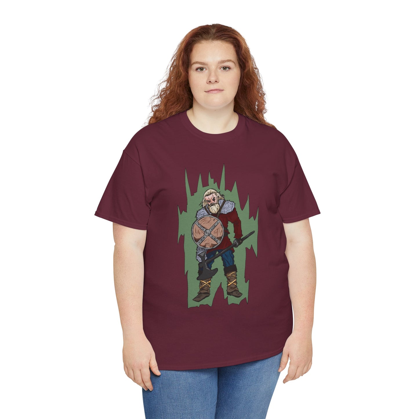 Epic Warrior Graphic Tee, Unisex Heavy Cotton Shirt, Casual Wear, Gamer Gift, Medieval Art Clothing, Battle Theme Fashion