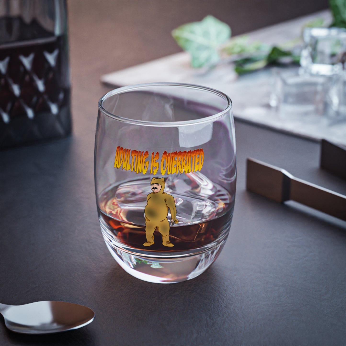 Funny Whiskey Glass - "Adulting is Overrated" Gift for Adults