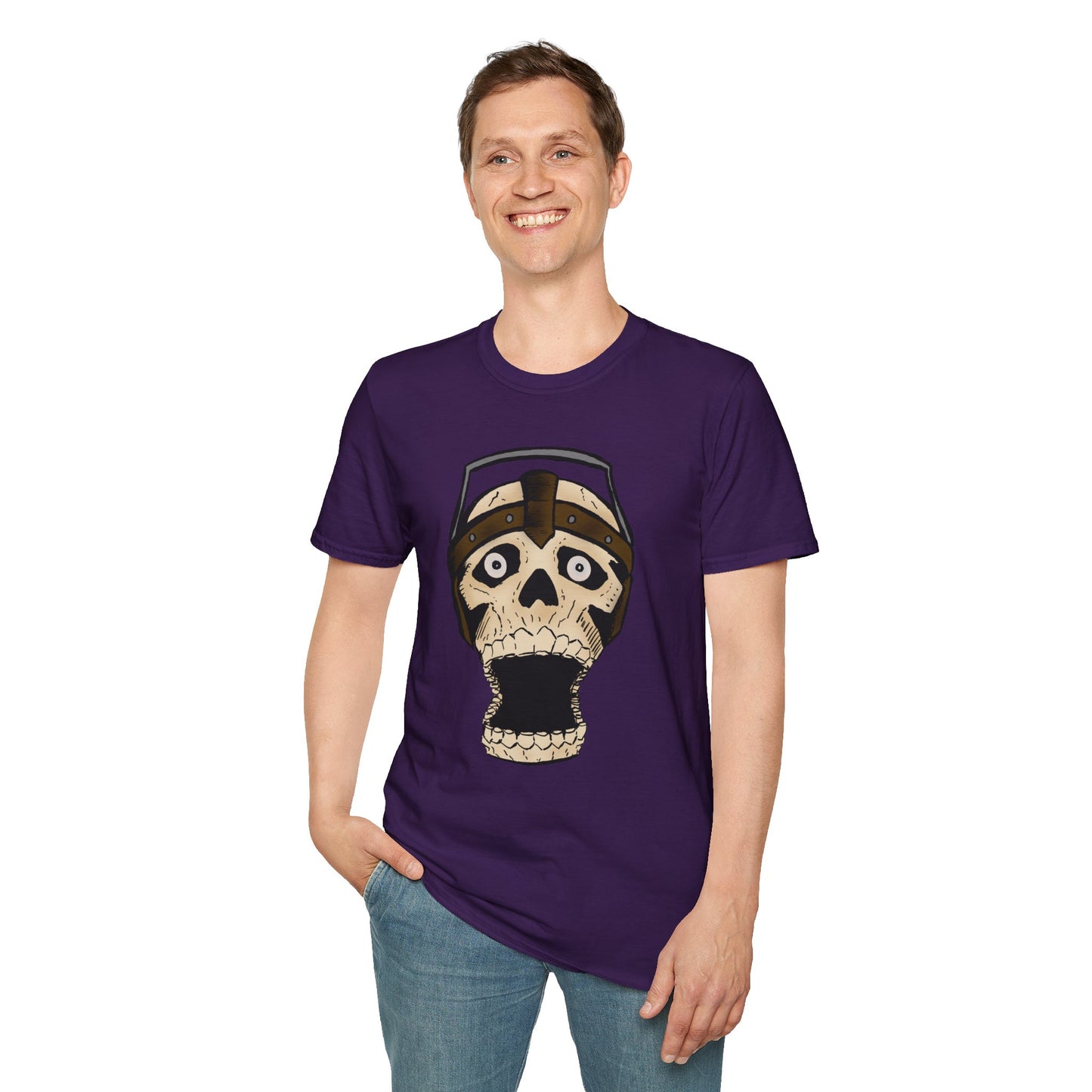 Electric Screaming Skull Unisex Softstyle T-Shirt