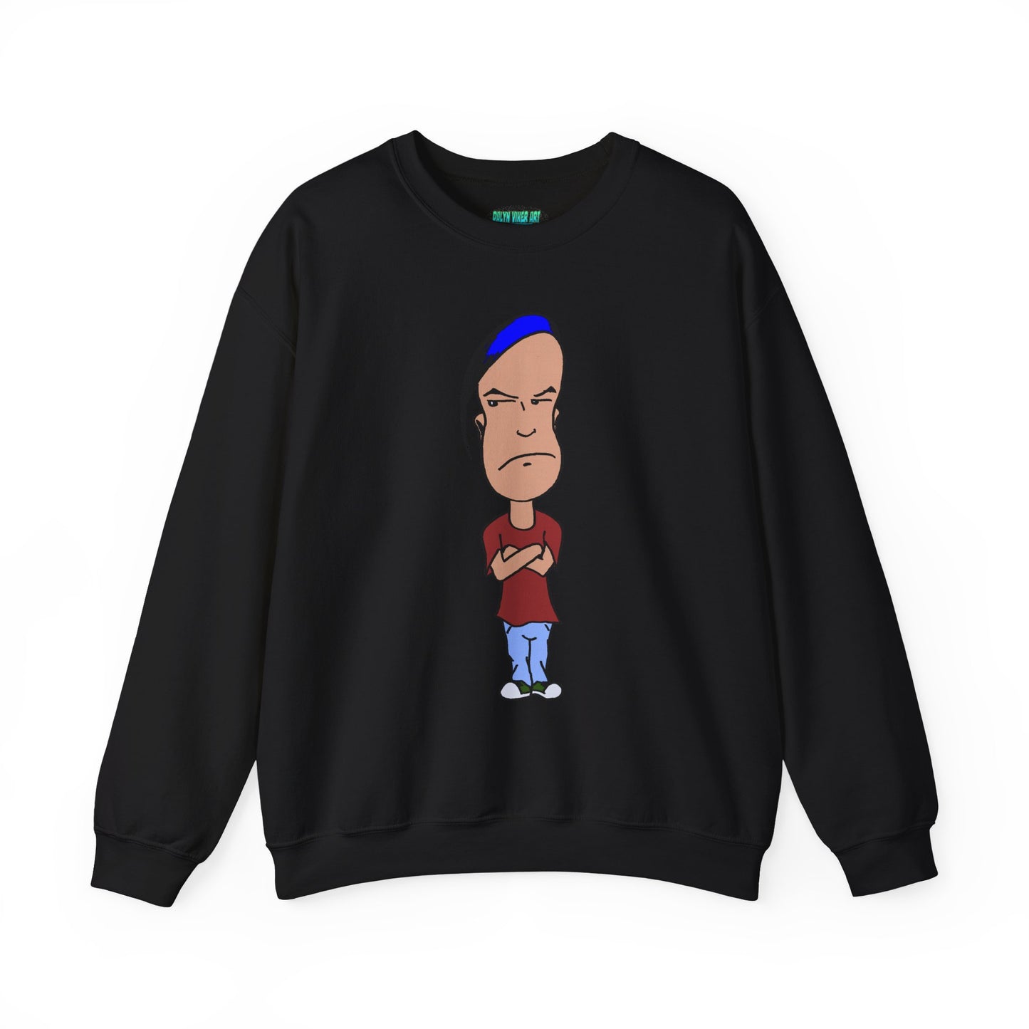 Smug Cartoon Graphic Crewneck Sweatshirt for Casual Style