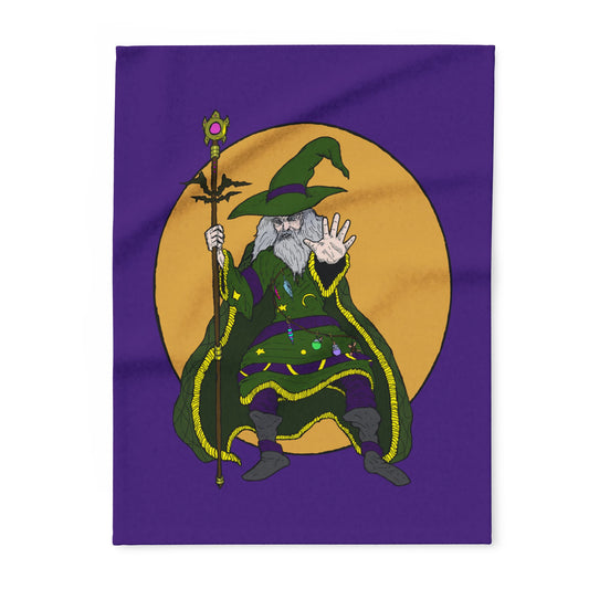 Wizard Wielding a Magical Staff Arctic Fleece Blanket