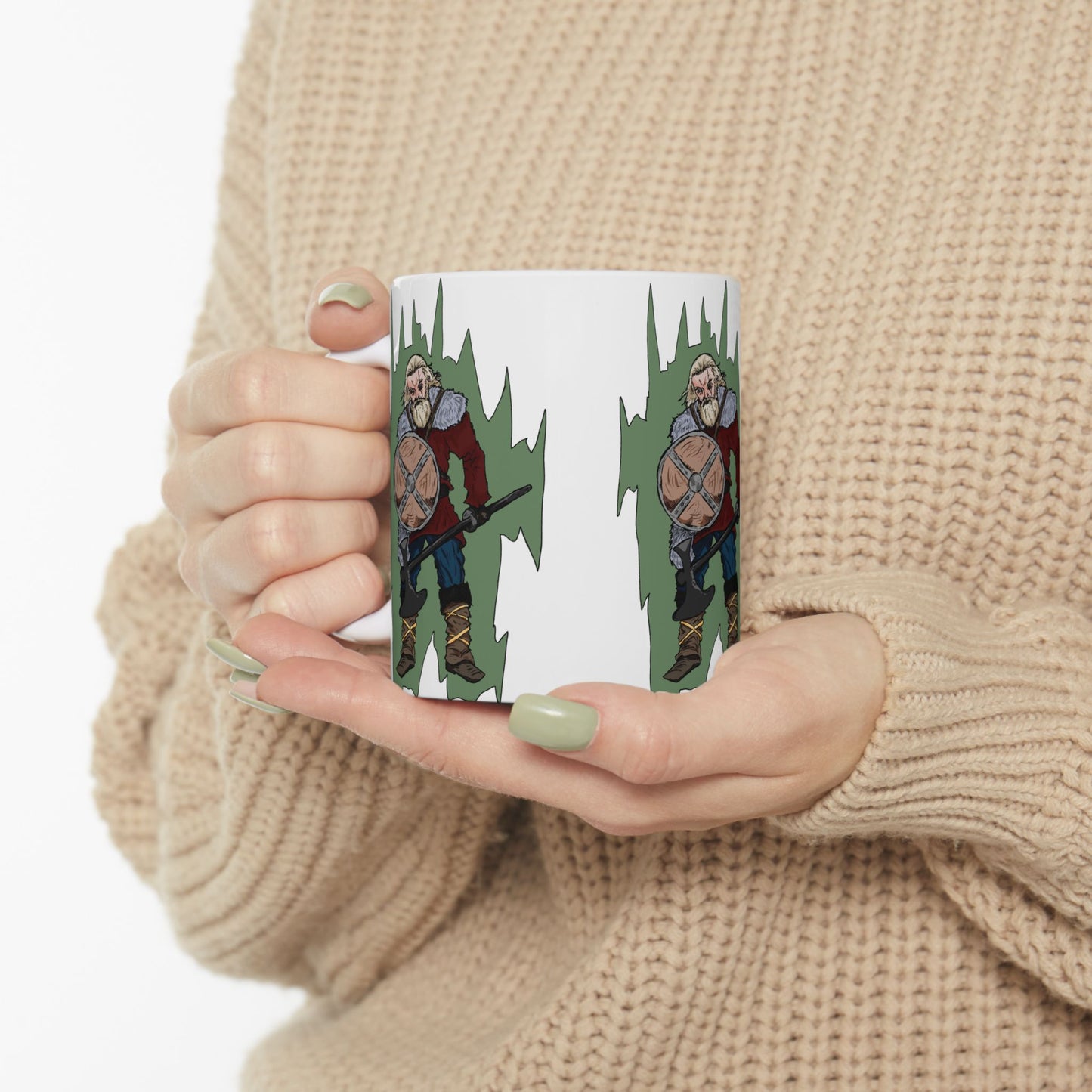 Epic Viking Warrior Ceramic Mug, Norse Mythology Gift, Coffee Cup for Gamers, Fantasy Lover's Mug, Unique Home Decor