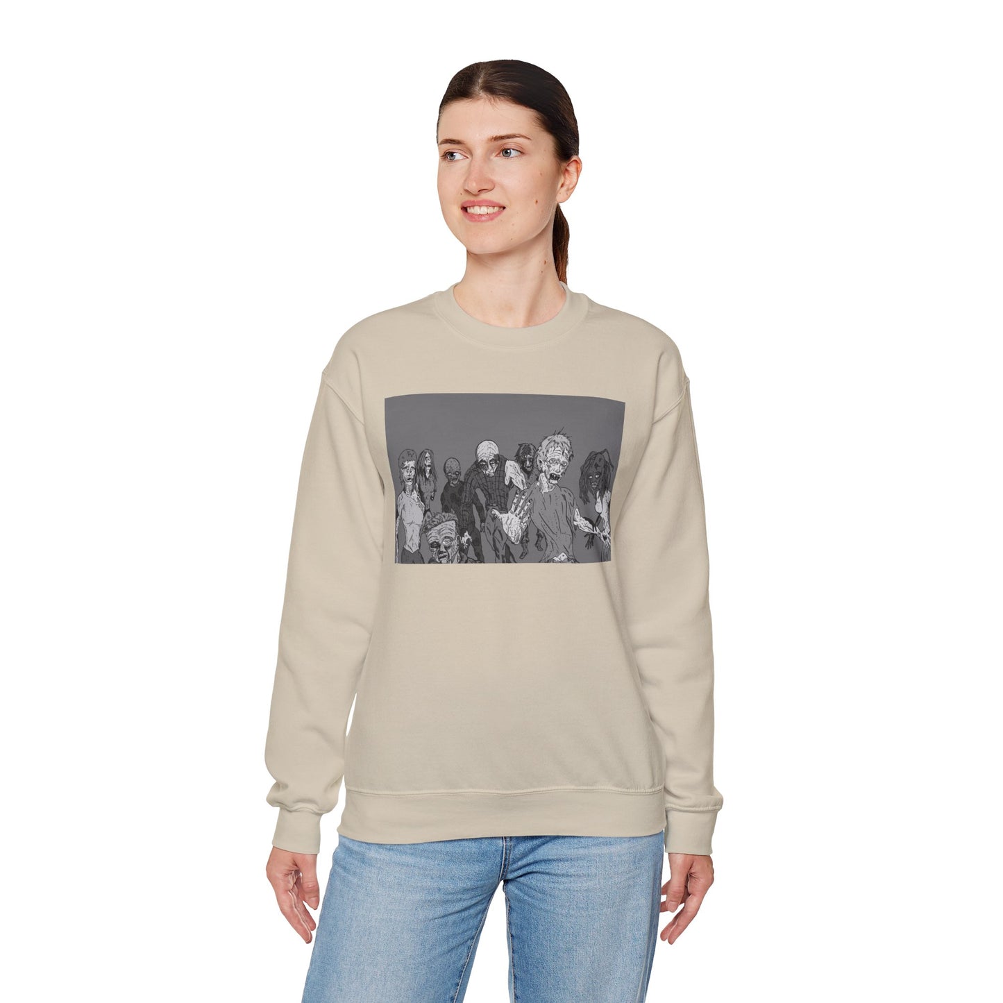 Vintage Zombie Horror Crewneck Sweatshirt - Unisex Heavy Blend™