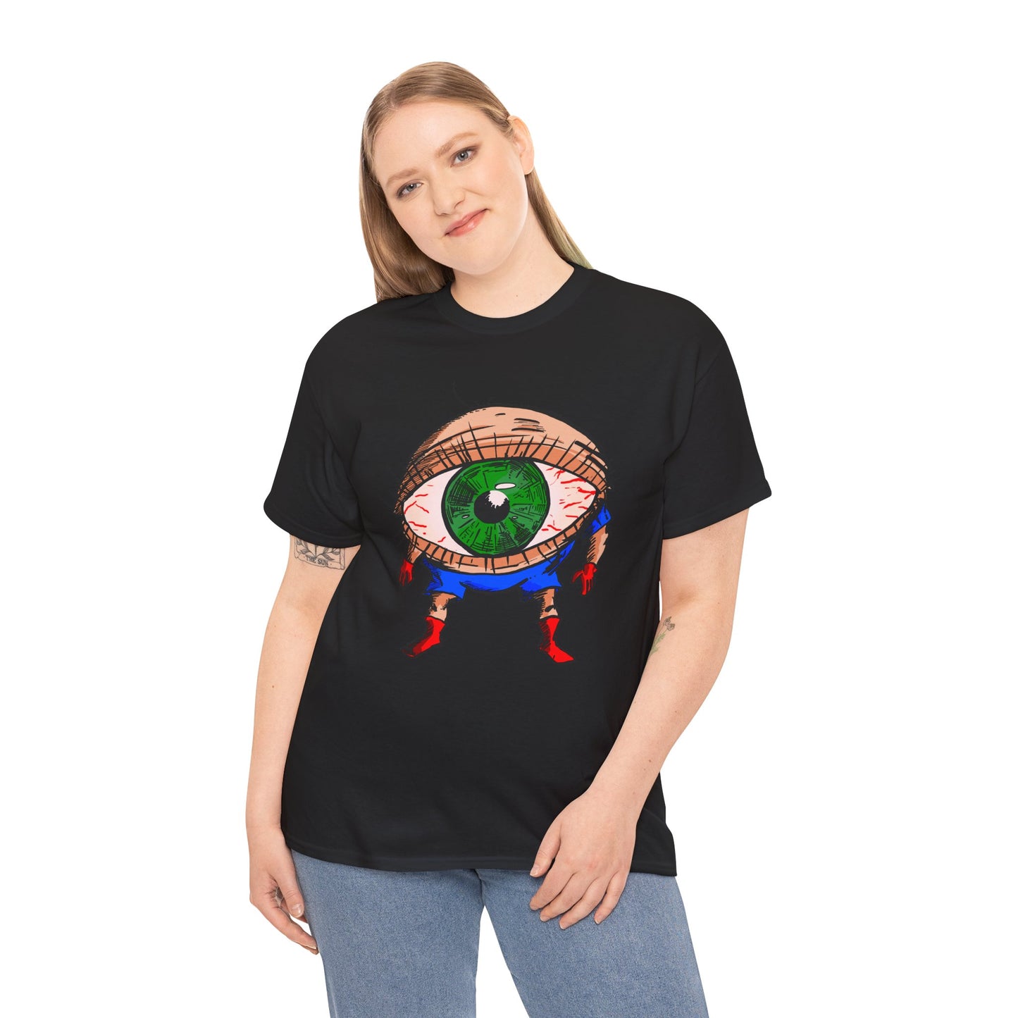 Terrif-EYE-ing - Whimsical Unisex Heavy Cotton Tee with Eye Design
