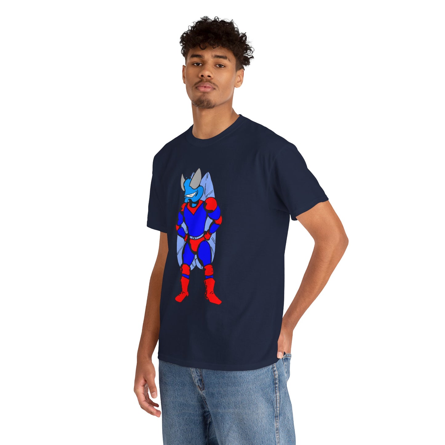 Astro-Fly Hero Graphic Tee - Blue & Red Superhero T-Shirt