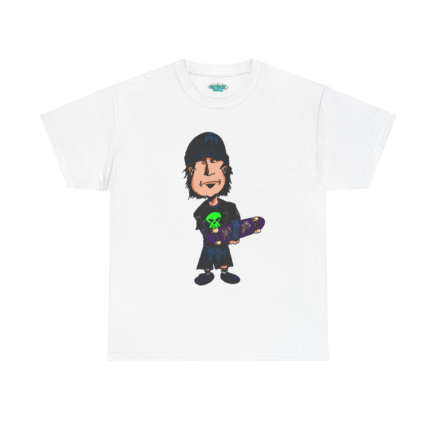Rude Skater Dude - Skate Punk Cartoon Tee – Boy with Skateboard Graphic Shirt