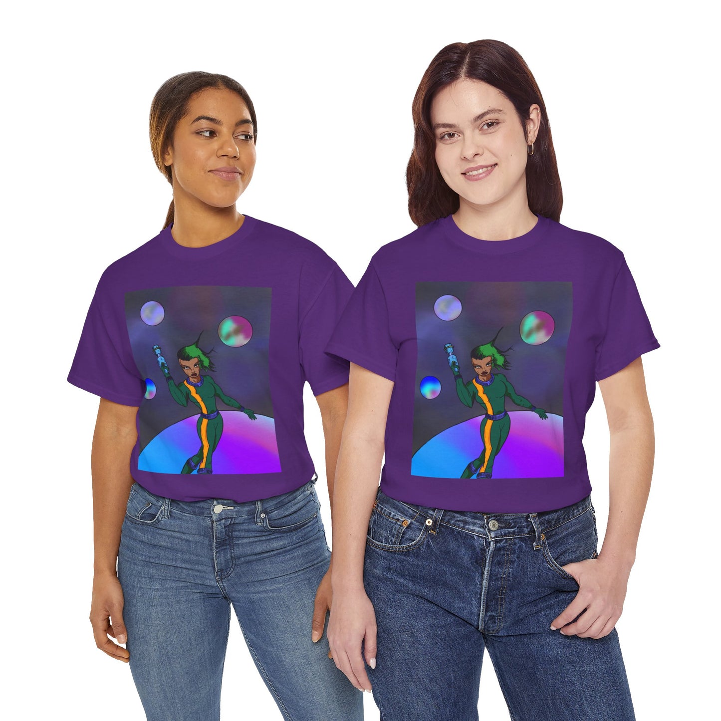 Cosmic Hero Vibe Tee - Unisex Heavy Cotton Tee, Space Art Shirt, Retro Sci-Fi T-Shirt, Gift for Space Lovers, Unique Graphic Tee