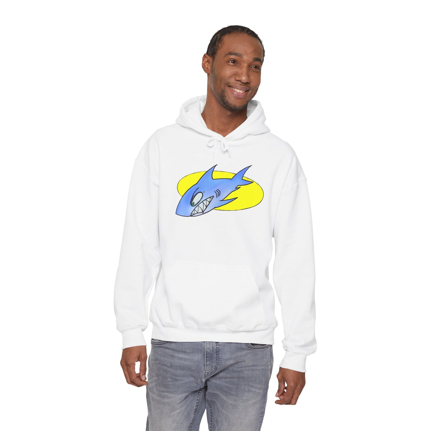 Cool Shark Graphic Hoodie - Unisex Heavy Blend Sweatshirt for Ocean Lovers, Gift for Men and Women, Beach Vibes, Casual Wear, Unique Design
