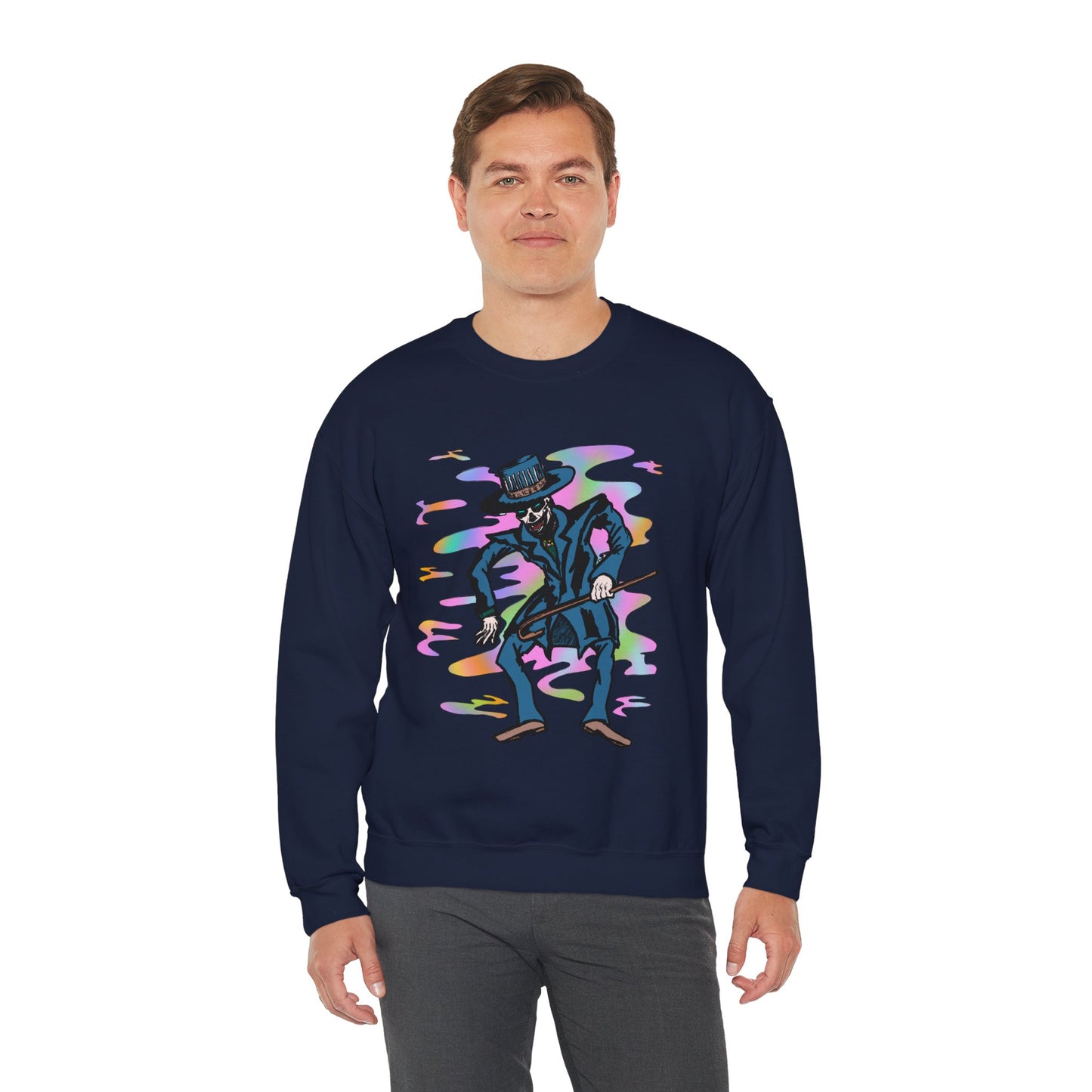 Vibrant Voodoo Graphic Crewneck Sweatshirt - Unisex Halloween Vibe