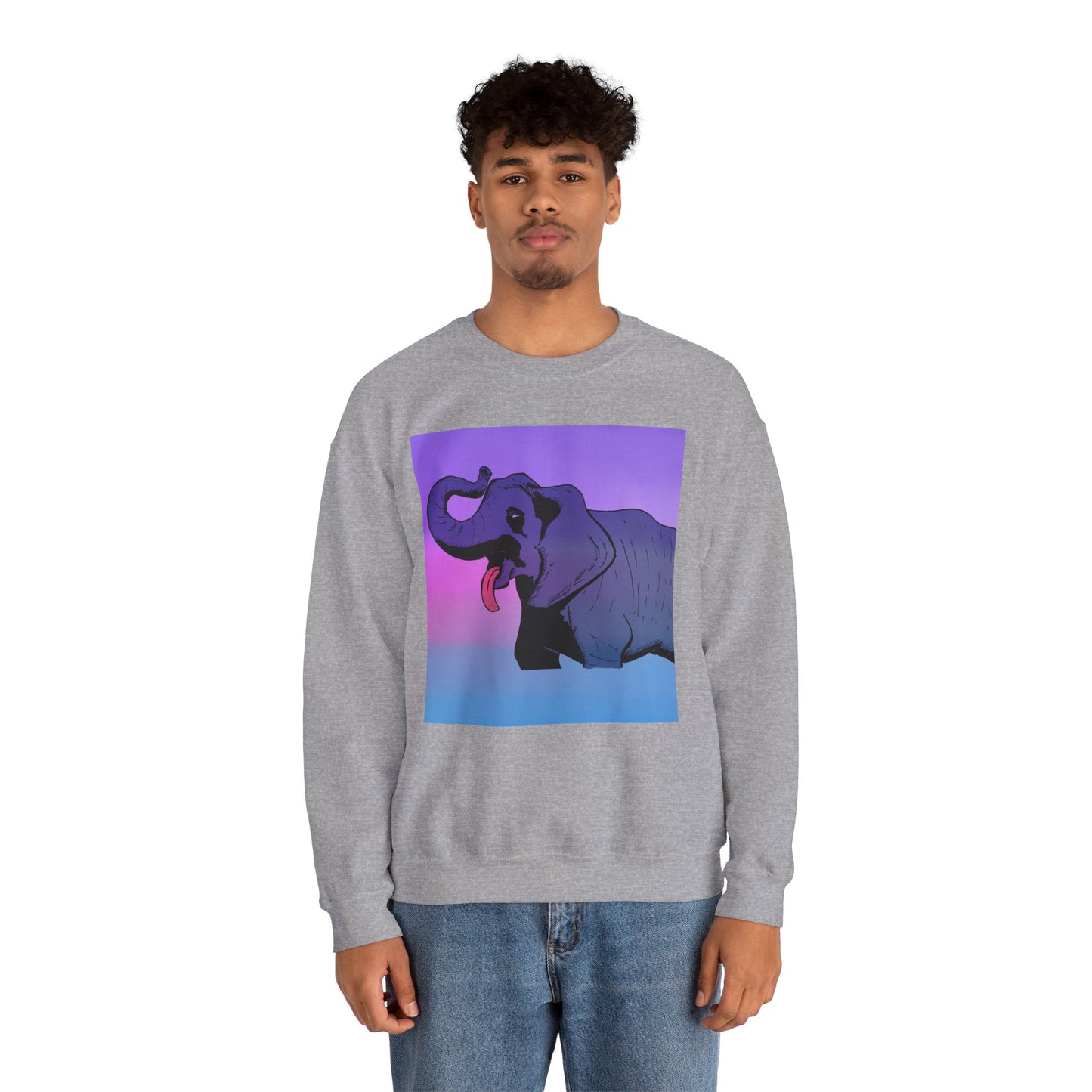 Elephant Art Unisex Crewneck Sweatshirt – Vibrant and Cozy Statement Piece