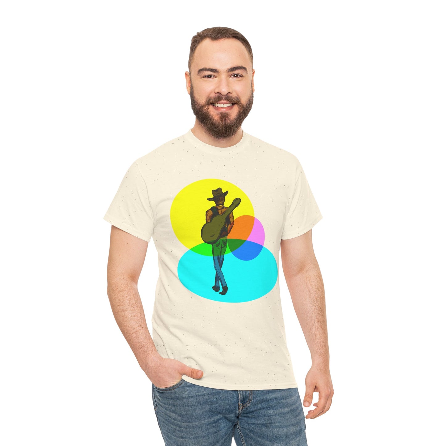 Cowboy Guitar Tee — Colorful Music T‑Shirt