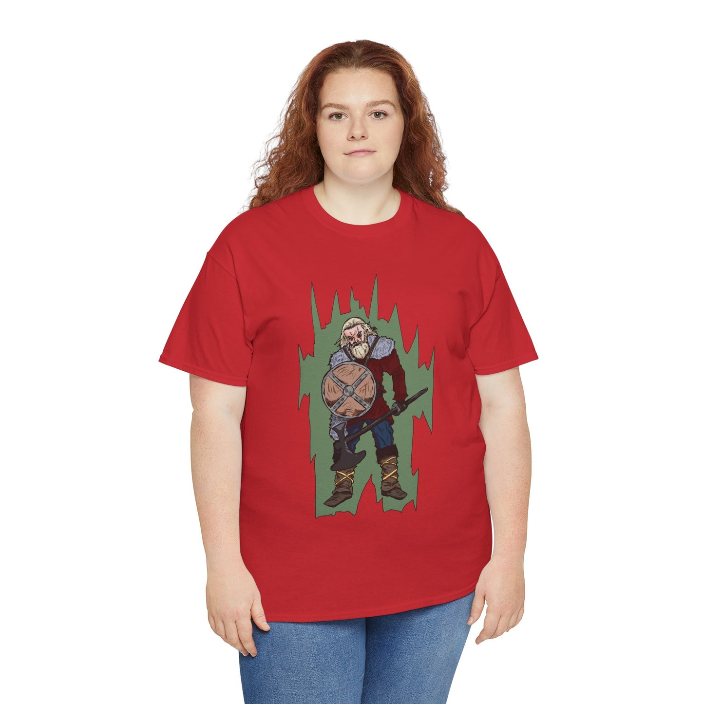 Epic Warrior Graphic Tee, Unisex Heavy Cotton Shirt, Casual Wear, Gamer Gift, Medieval Art Clothing, Battle Theme Fashion