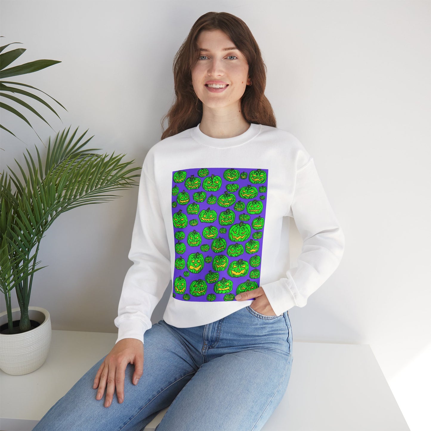 Halloween Pumpkin Crewneck Sweatshirt