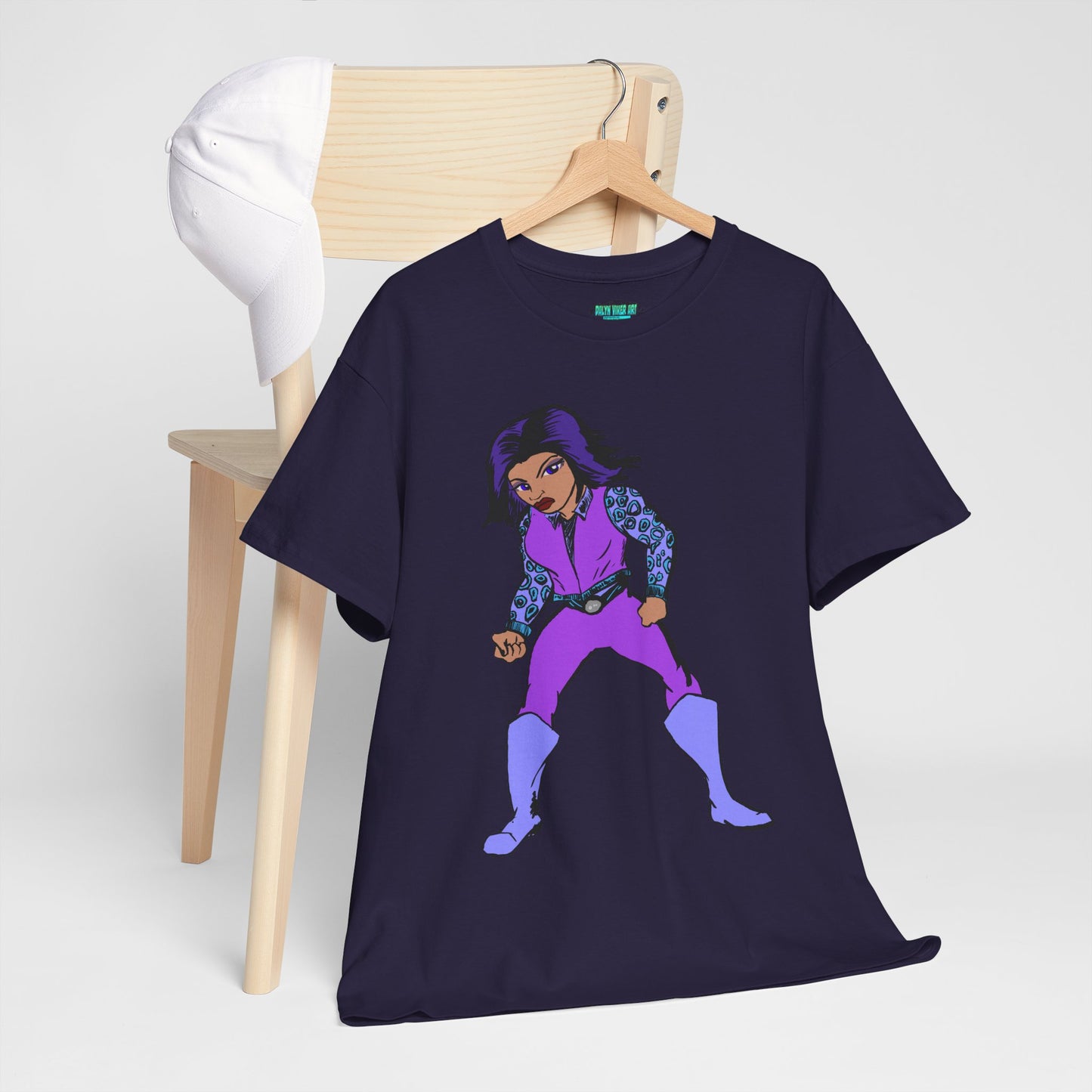 Retro Cartoon Hero Woman Character Unisex Heavy Cotton Tee, Vintage Graphic Tee, Fun T-Shirt, Gift for Fans, Casual Wear, Everyday Tee