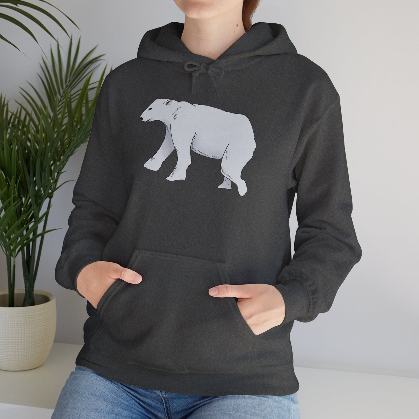 Cozy Polar Bear Hoodie - Warm Winter Fashion, Unisex Sweatshirt, Gift for Animal Lovers, Perfect for Cold Days, Cute Outdoor Wear