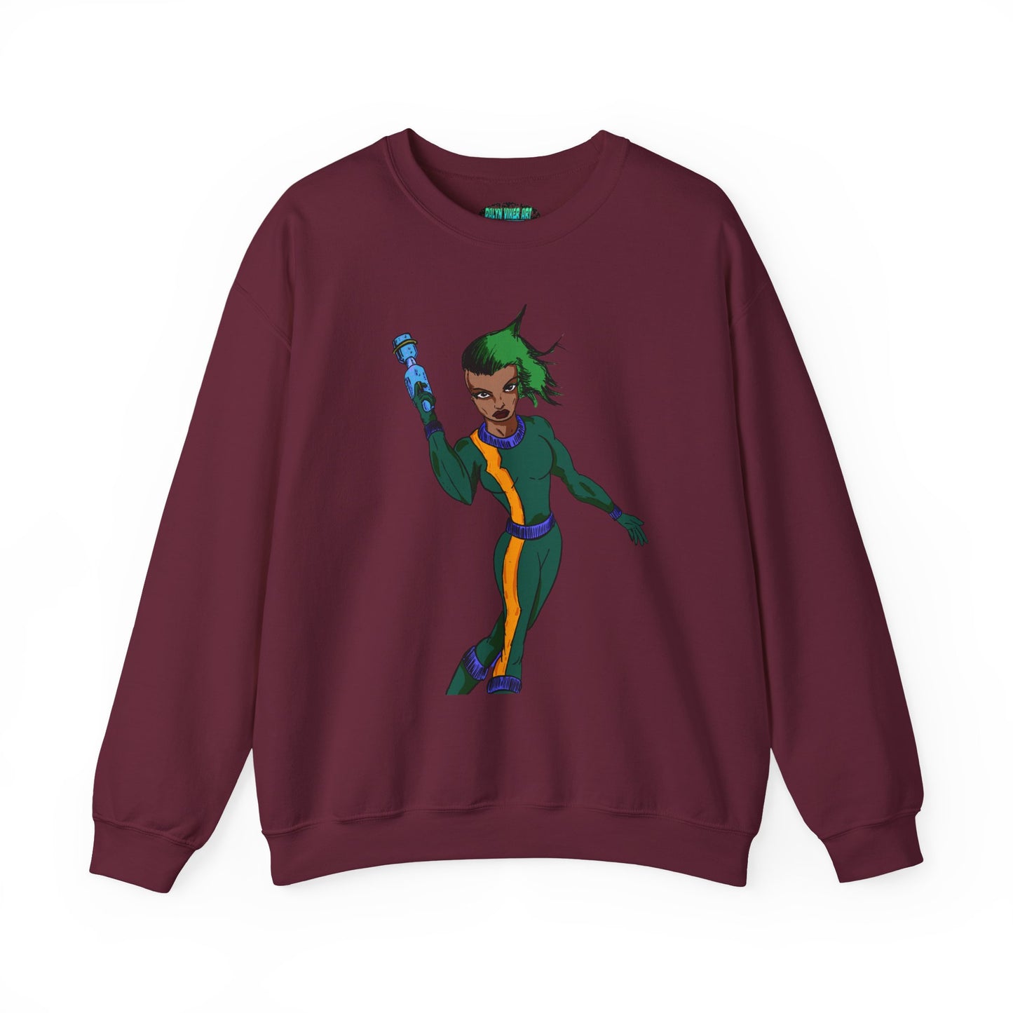 Heroic Vibes Crewneck Sweatshirt with Bold Design