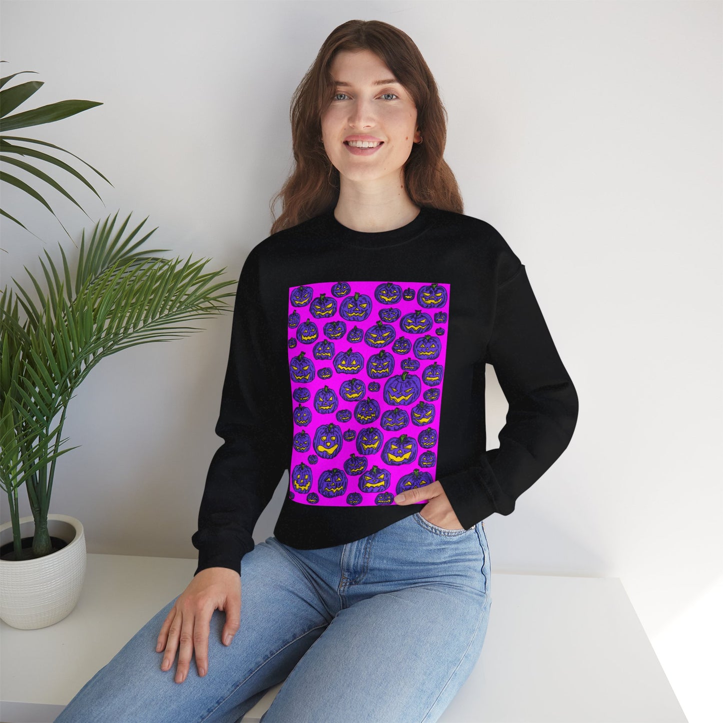 Halloween Pumpkin Crewneck Sweatshirt