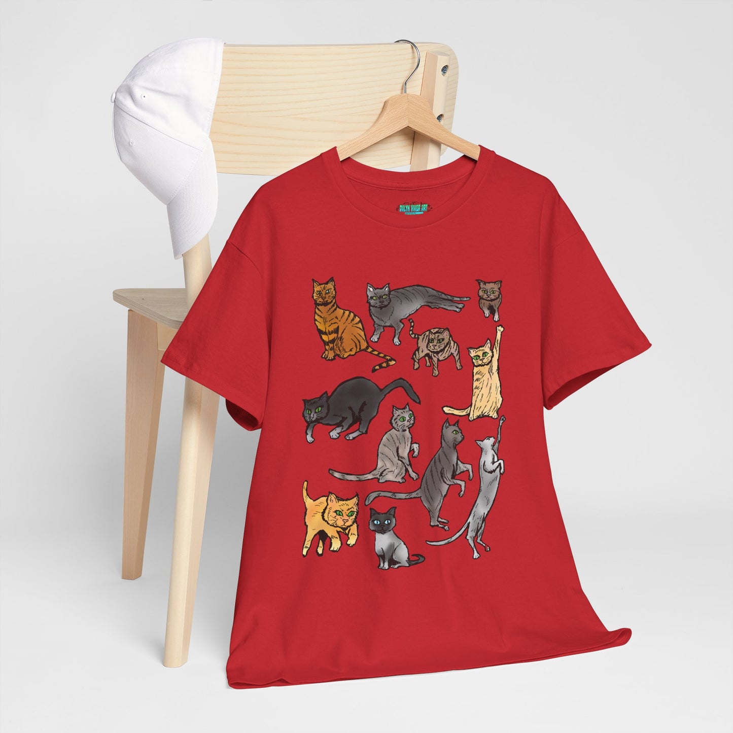 Cats Collage T-Shirt — Cute Cat Illustration Tee for Cat Lovers