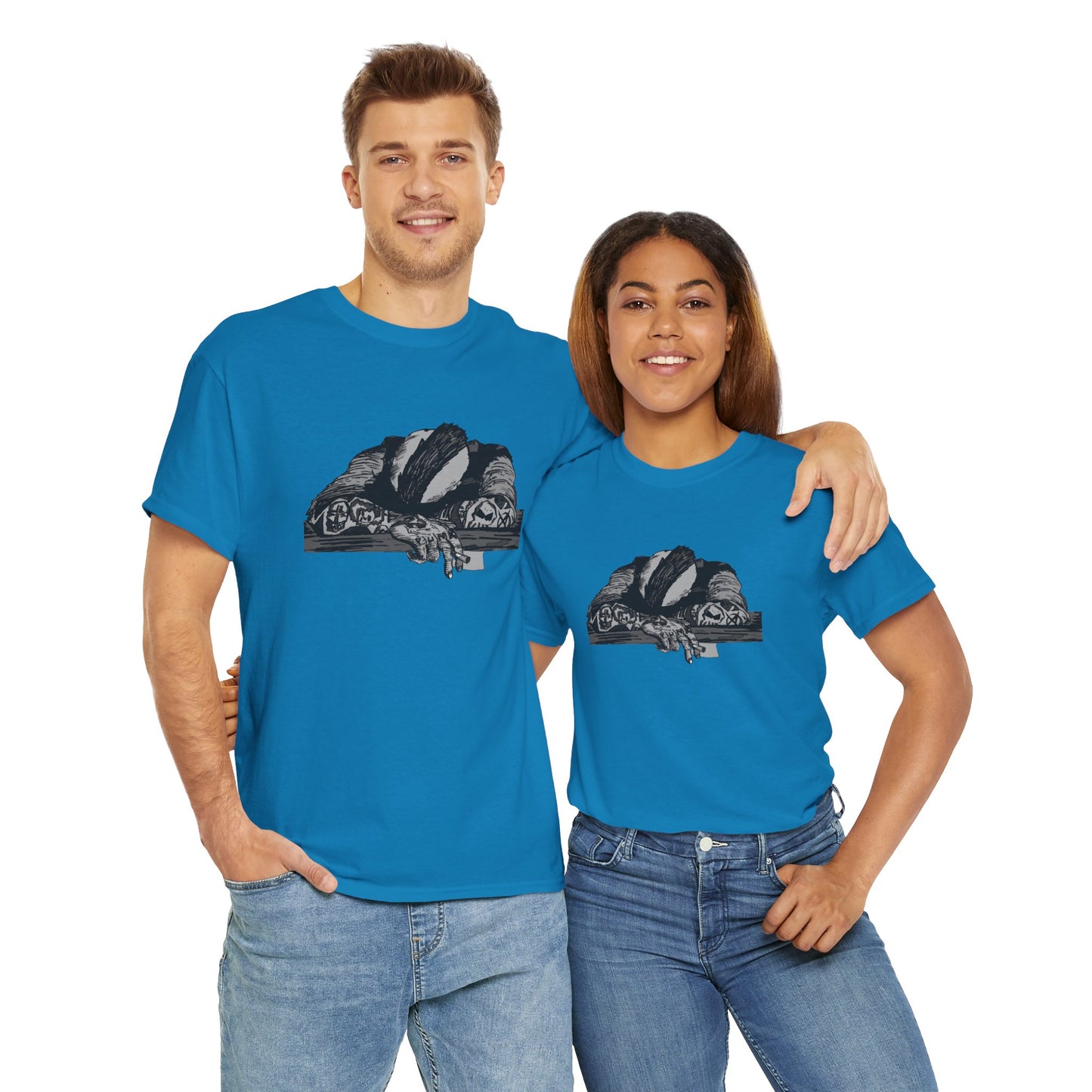 Punk and Done(grayscale) - Graphic Unisex Heavy Cotton Tee - Independent Illustration for Everyday Wear