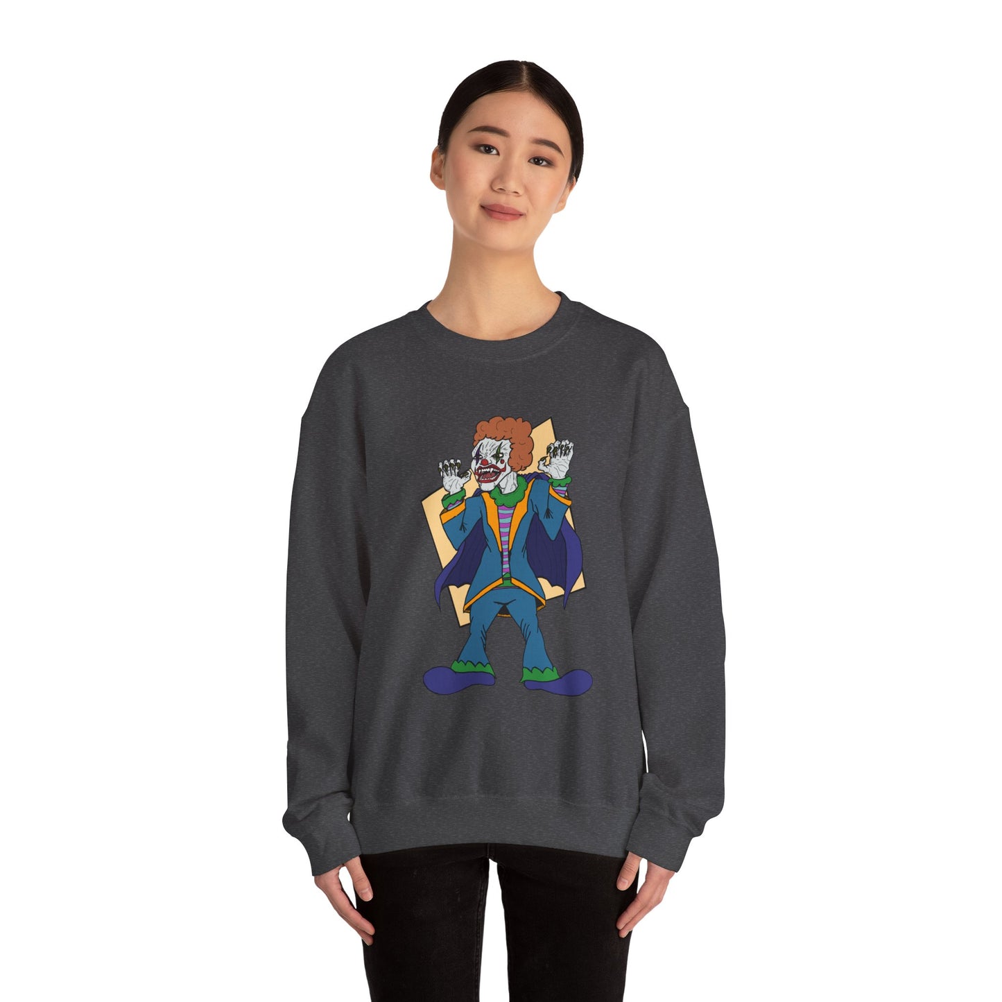 Vampire Clown Funny Horror-Inspired Unisex Crewneck Sweatshirt