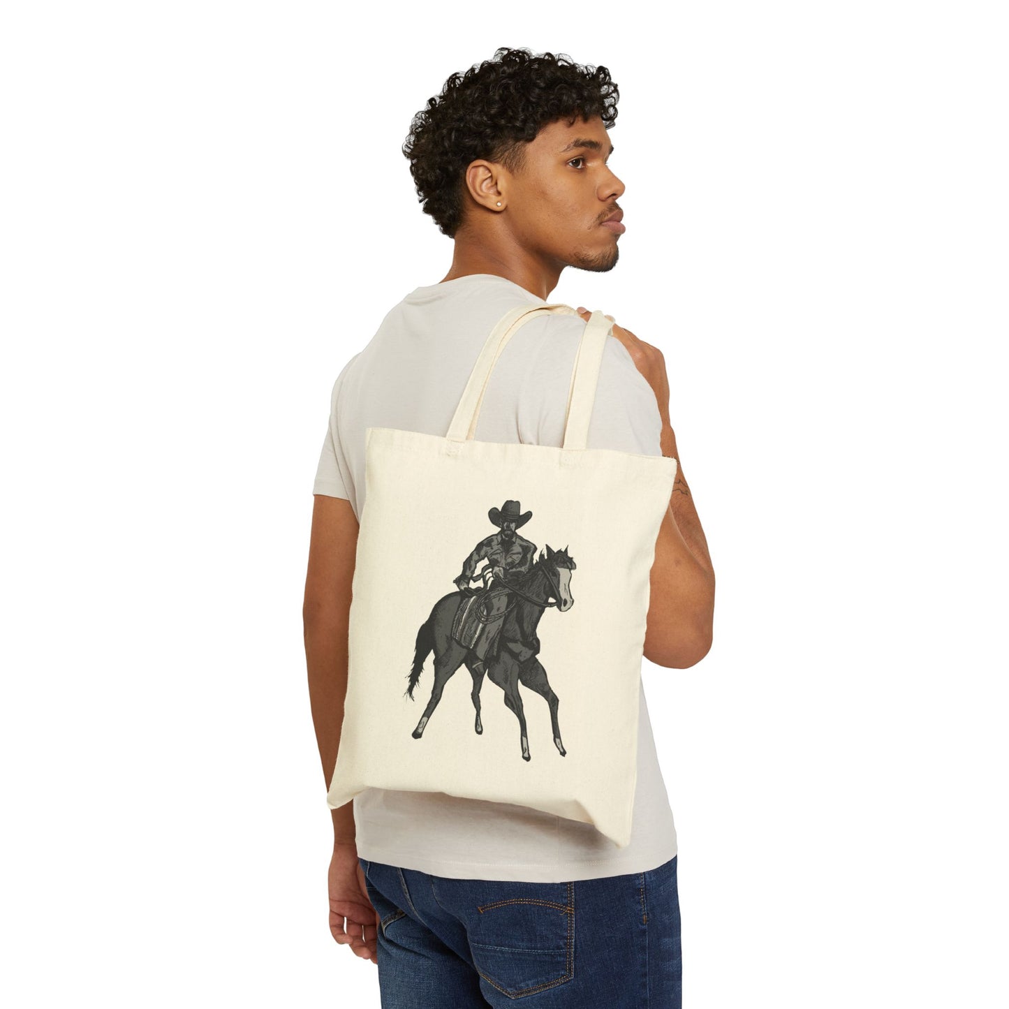 Cowboy Horse Tote Bag — Western Riding Canvas Tote