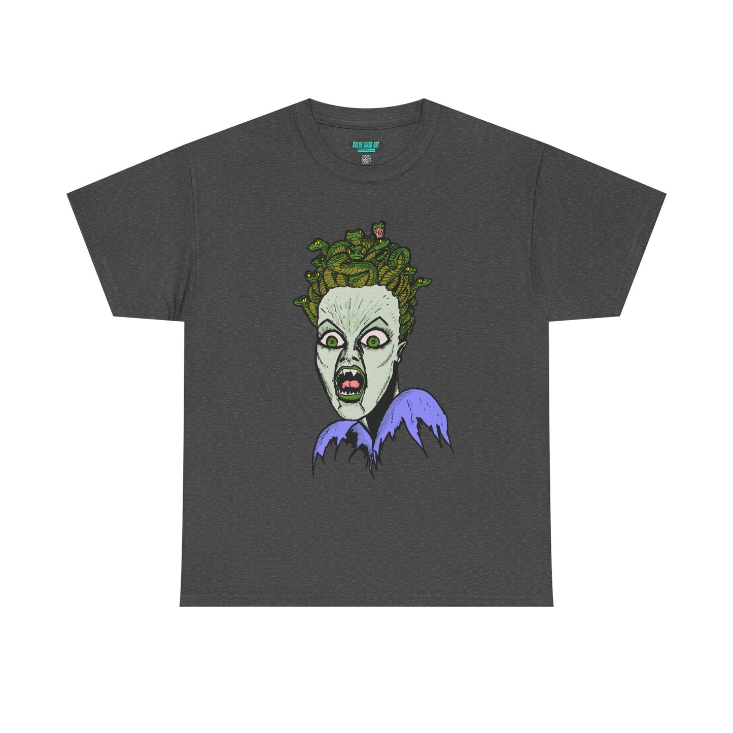 Spooky Medusa Unisex Heavy Cotton Tee - Perfect for Halloween, Horror Fans, Casual Wear, Party Outfits, Graphic Tees