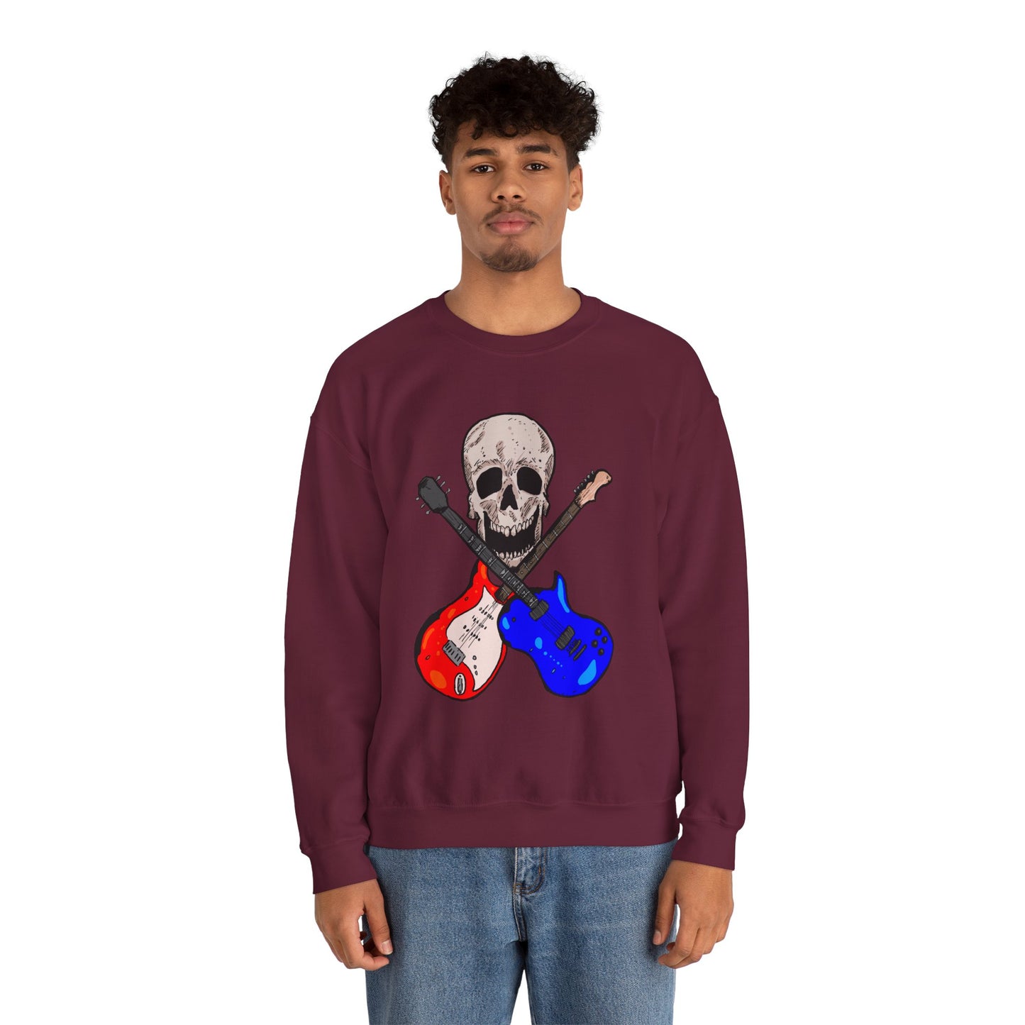 Skull and Guitar Crewneck Sweatshirt