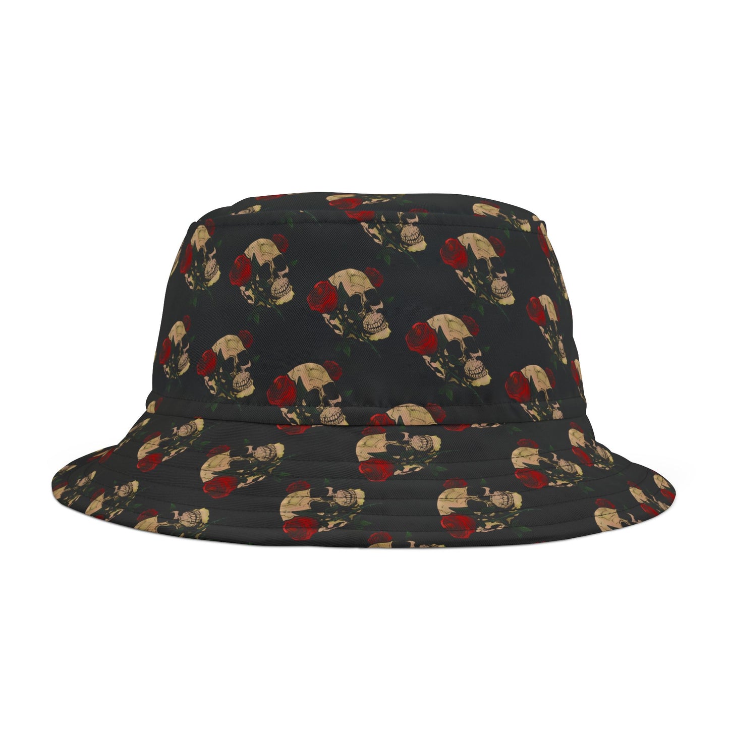 Vintage Skull Pattern Bucket Hat — Gothic AOP