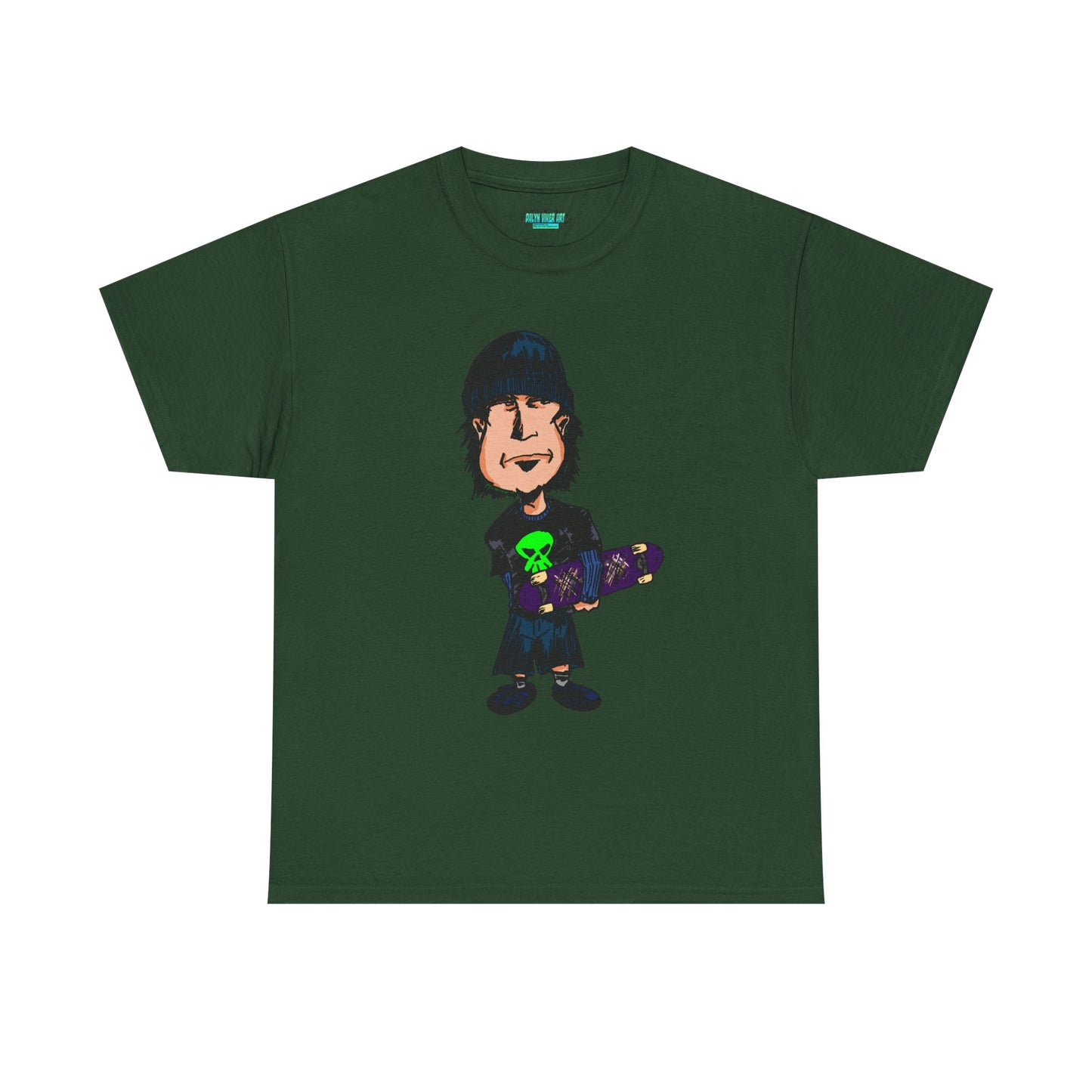 Rude Skater Dude - Skate Punk Cartoon Tee – Boy with Skateboard Graphic Shirt