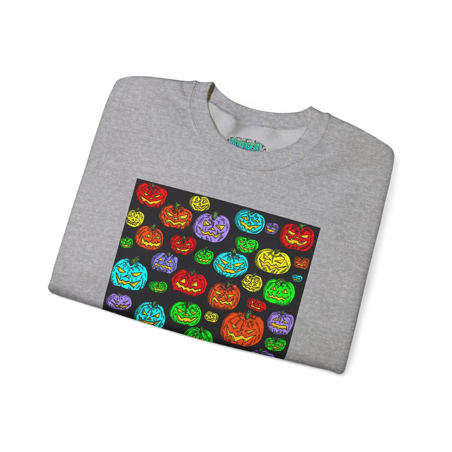 Halloween Colorful Pumpkin Graphic Crewneck Sweatshirt