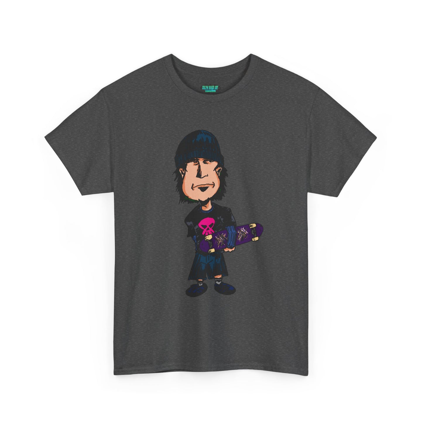 Rude Skater Dude - Skate Punk - Skater Kid Cartoon T‑Shirt — Cute Skateboarder Graphic Tee