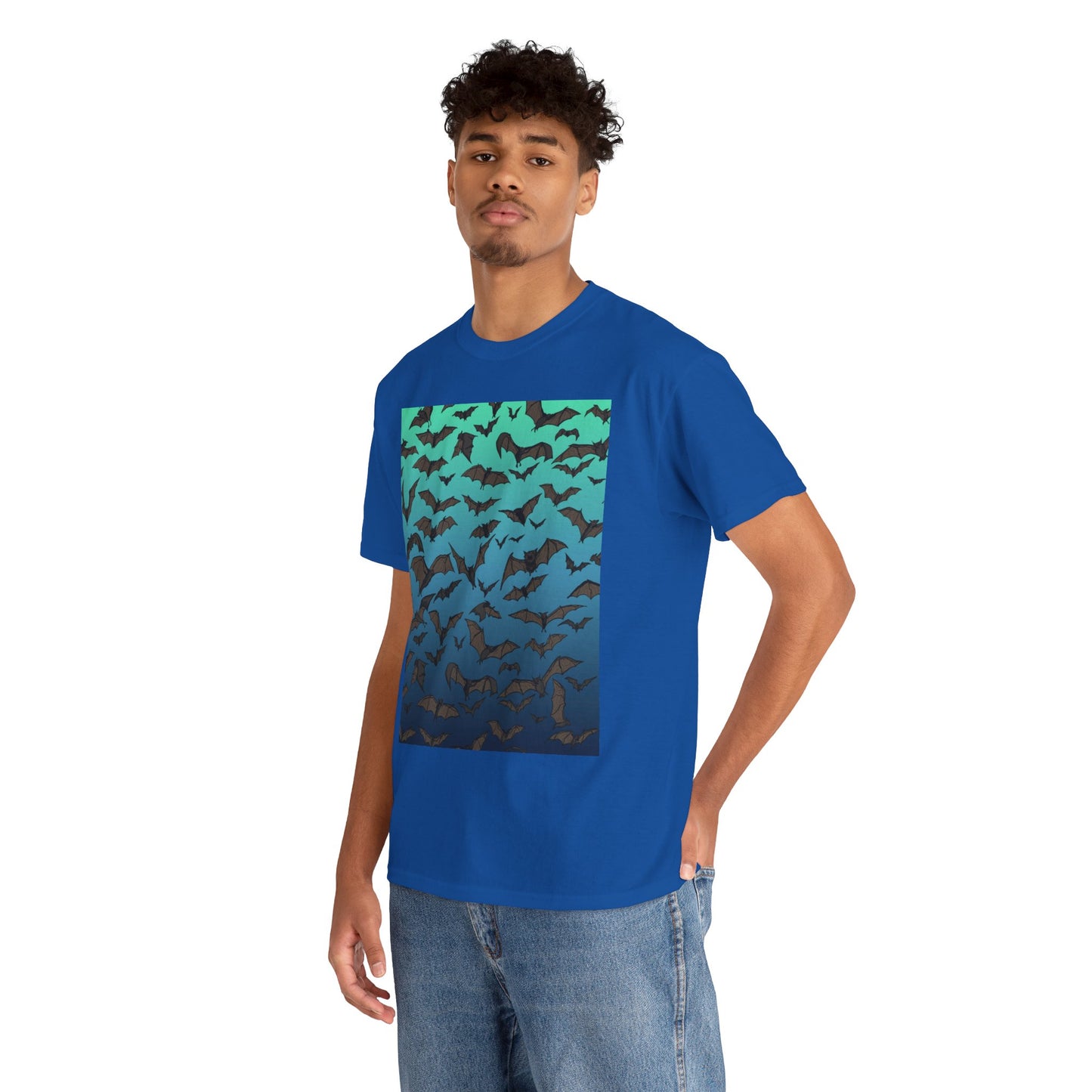 Bat Swarm Graphic Tee — Gradient Night Flight T-Shirt