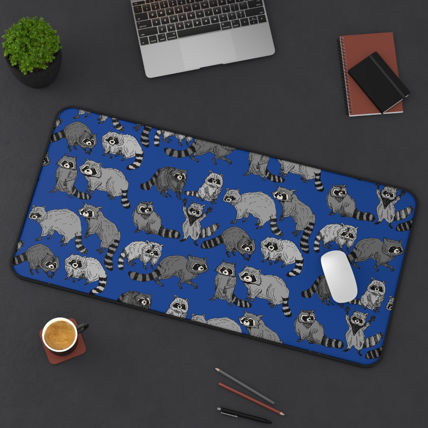 Raccoon-Themed Desk Mat, Cute Animal Desk Pad, Office Decor Gift, Mouse Pad, Gaming Mat, Fun Workspace Accessory