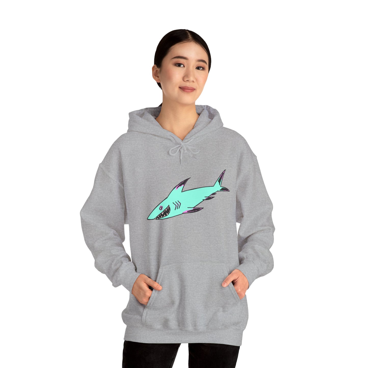 Shark Graphic Unisex Hoodie, Fun Casual Wear, Beach Lover's Gift, Relaxing Lounge Sweatshirt, Unique Gift for Any Occasion