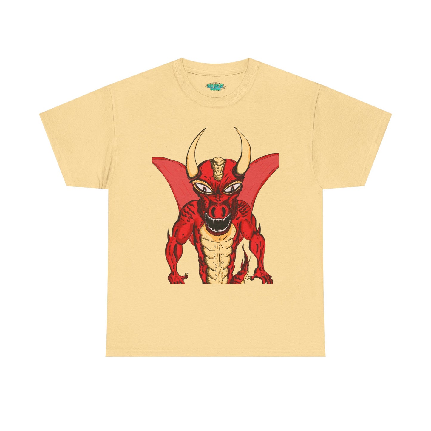 Bold Red Dragon Unisex Heavy Cotton Tee | Graphic Shirt for Anime Fans, Party Wear, Casual Outfit, Gift for Him/Her