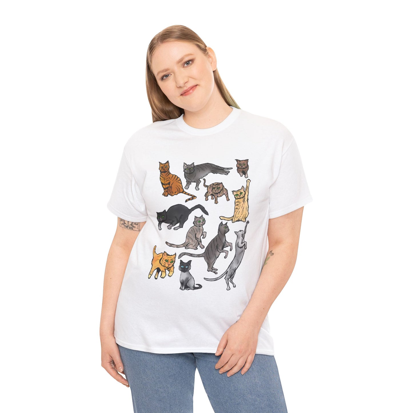Cats Collage T-Shirt — Cute Cat Illustration Tee for Cat Lovers